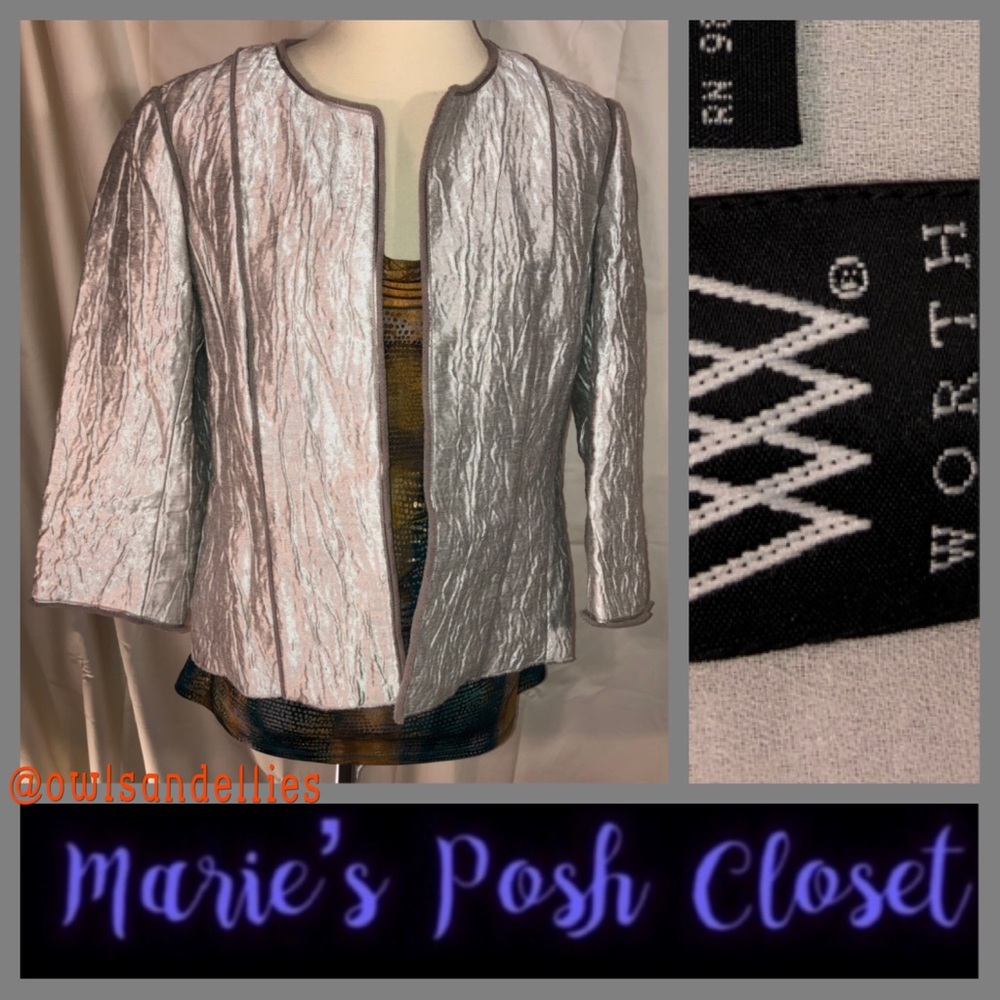 Silver Metallic Blazer by Worth